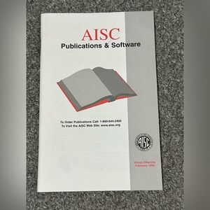 AISC Publications Software American Institute Steel Construction 1999 Order